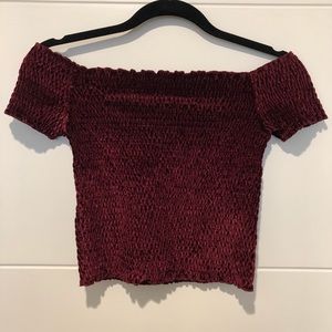Maroon Crop Top